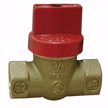 Picture of 3/8" FIP Brass Gas Ball Valve, Tee Handle