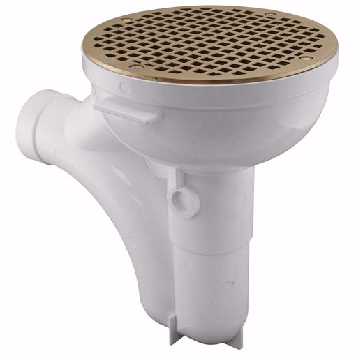 Picture of 2" PVC Solvent Weld Floor Drain with Trap and 7-1/2" Nickel Bronze Strainer