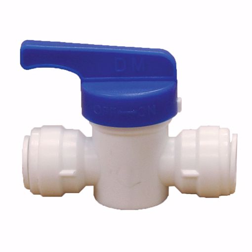 Picture of 1/4" Tube OD Plastic Push On Straight Ball Valve