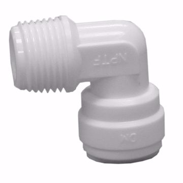 Picture of 1/4" Tube OD x 1/8" MIP Plastic Push On 90° Elbow