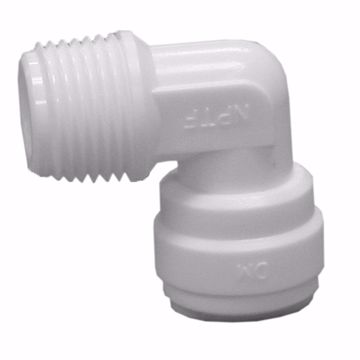 Picture of 1/4" Tube OD x 3/8" MIP Plastic Push On 90° Elbow