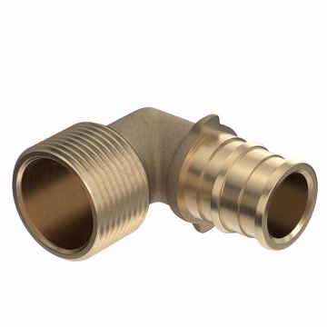 Picture of 1/2" F1960 x MIP Brass PEX 90° Elbow, Bag of 25