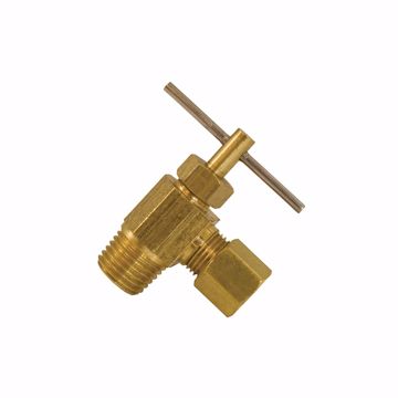 Picture of 1/4" Compression x 1/4" MIP Brass Needle Valve, Angle