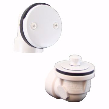Picture of Polar White Two-Hole Friction Lift Bath Waste Kit, Standard Half Kit, PVC