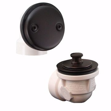 Picture of Oil Rubbed Bronze Two-Hole Friction Lift Bath Waste Kit, Standard Half Kit, PVC