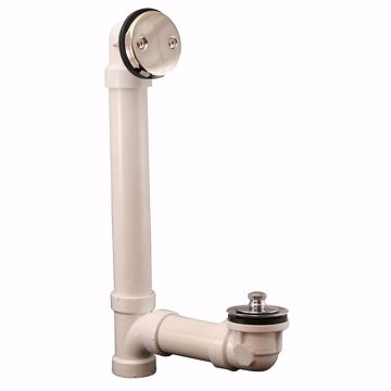 Picture of Polished Stainless Two-Hole Friction Lift Bath Waste Kit, Standard Full Kit, PVC