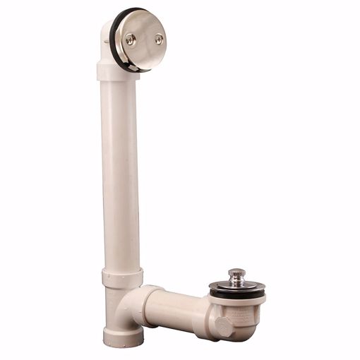 Picture of Polished Stainless Two-Hole Friction Lift Bath Waste Kit, Standard Full Kit, PVC