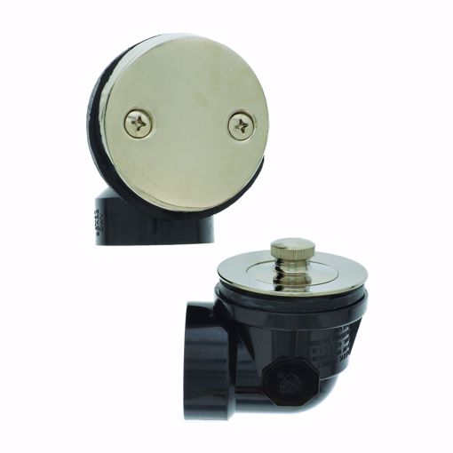 Picture of Polished Stainless Two-Hole Lift and Turn Bath Waste Kit, Standard Half Kit, ABS