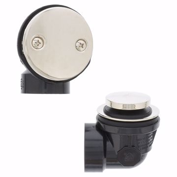 Picture of Polished Stainless Two-Hole Toe Touch Bath Waste Kit, Standard Half Kit, ABS