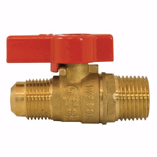 Picture of 1/2" Flare x 1/2" MIP Brass Gas Ball Valve