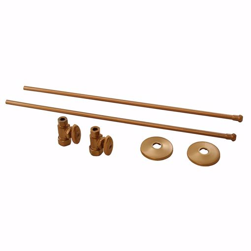 Picture of Brushed Bronze 3/8" x 20" Lavatory Supply and 3/8" x 5/8" Straight Stop Kit