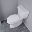 Picture of White Deluxe Molded Wood Toilet Seat, Closed Front with Cover, Elongated