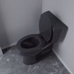 Picture of Black Deluxe Molded Wood Toilet Seat, Closed Front with Cover, Elongated