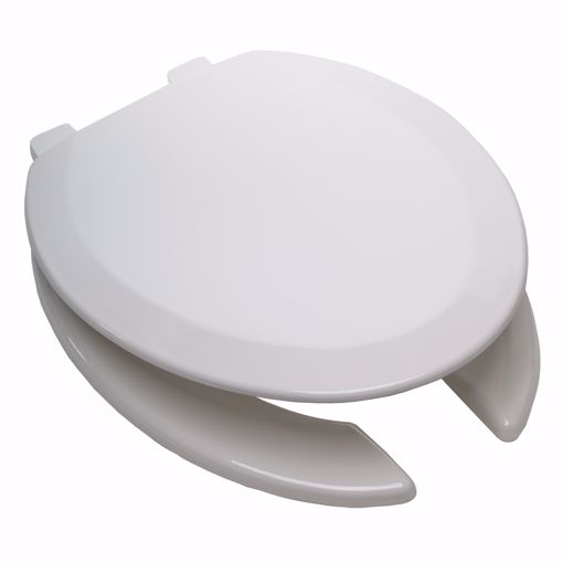 Picture of Deluxe Molded Wood Seat, White, Elongated Open Front with Cover