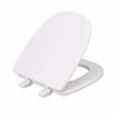 Picture of White Square Front Wood Toilet Seat, Closed Front with Cover to fit Eljer® Emblem, Round