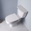 Picture of White Square Front Wood Toilet Seat, Closed Front with Cover to fit Eljer® Emblem, Elongated