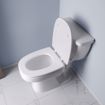 Picture of White Square Front Wood Toilet Seat, Closed Front with Cover to fit Eljer® Emblem, Elongated
