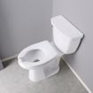 Picture of White Juvenile Plastic Toilet Seat, Open Front less Cover, Self-Sustaining Check Hinges, Round