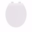 Picture of White Deluxe Plastic Toilet Seat, Closed Front with Cover, Round
