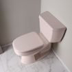 Picture of Bone Square Front Plastic Toilet Seat, Closed Front with Cover to fit Eljer® Emblem, Slow-Close, Elongated