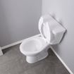 Picture of White Plastic Toilet Seat, Open Front less Cover, Check Hinges, Round