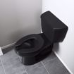 Picture of Black Plastic Toilet Seat, Open Front less Cover, Check Hinges, Elongated