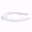 Picture of White Plastic Toilet Seat, Open Front less Cover, Check Hinges, Elongated