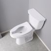 Picture of White Heavy Duty Plastic Toilet Seat, Open Front less Cover, Check Hinges, Elongated