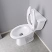 Picture of White Heavy Duty Plastic Toilet Seat, Open Front less Cover, Check Hinges, Elongated