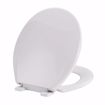 Picture of Slow-Close Standard Plastic Seat, White, Round Closed Front with Cover