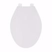Picture of White Plastic Toilet Seat, Closed Front with Cover, Slow-Close Hinges, Elongated