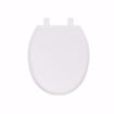 Picture of White Premium Plastic Toilet Seat, Open Front with Cover, Slow-Close Hinges, Round