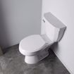 Picture of White Premium Plastic Toilet Seat, Closed Front with Cover, Slow-Close and QuicKlean® Hinges, Round