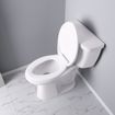 Picture of White Premium Fire Retardant Plastic Toilet Seat, Closed Front with Cover, Elongated