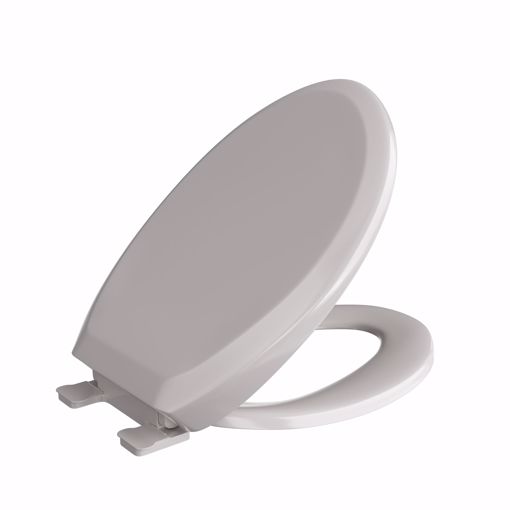 Picture of Cotton White Premium Plastic Toilet Seat, Closed Front with Cover, Slow-Close and QuicKlean® Hinges, Elongated