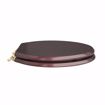 Picture of Mahogany Designer Wood Toilet Seat with Piano Finish, Closed Front with Cover, Polished Brass Hinges, Elongated