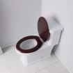 Picture of Mahogany Designer Wood Toilet Seat with Piano Finish, Closed Front with Cover, Chrome Hinges, Elongated