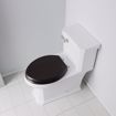 Picture of Walnut Designer Wood Toilet Seat with Piano Finish, Closed Front with Cover, Brushed Nickel Hinges, Elongated
