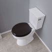 Picture of Dark Brown Designer Wood Toilet Seat with Piano Finish, Closed Front with Cover, Chrome Hinges, Round