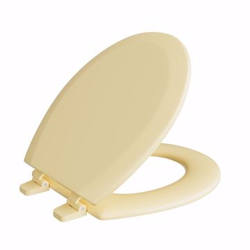 Picture of Citron Yellow Deluxe Molded Wood Toilet Seat, Closed Front with Cover, Round