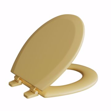 Picture of Harvest Gold Deluxe Molded Wood Toilet Seat, Closed Front with Cover, Round