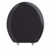 Picture of Black Deluxe Molded Wood Toilet Seat, Closed Front with Cover, Chrome Hinges, Round