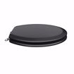 Picture of Black Deluxe Molded Wood Toilet Seat, Closed Front with Cover, Chrome Hinges, Round