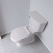Picture of White Plastic Toilet Seat, Closed Front with Cover, Round