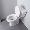 Picture of White Plastic Toilet Seat, Closed Front with Cover, Elongated