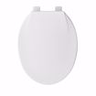 Picture of White Light Duty Plastic Toilet Seat, Open Front with Cover, Elongated
