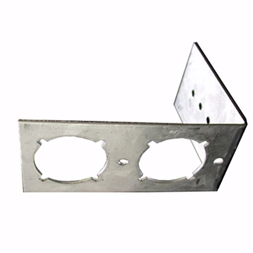 Picture of Galvanized L Bracket with 1-3/8" Keyed Holes for PEX, Box of 50