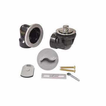 Picture of Chrome Plated Two-Hole Rough-In Bath Waste Kit with Friction Lift Drain and Test Kit, ABS