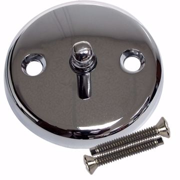 Picture of Chrome Plated Two-Hole Trip Lever Overflow Plate with Screws