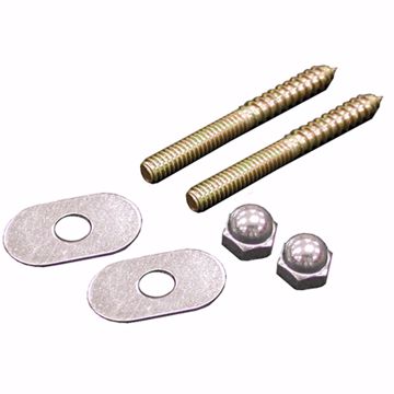 Picture of 50 Pairs of 1/4" x 2-1/2" Brass Closet Screws with Oval Washers and Nuts, Bagged in Pairs